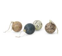 ferm LIVING Bola de Navidad MÁRMOL 9 cm, juego de 4 piezas, vidrio, firme LIVING