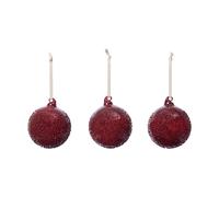 Ferm Living Bolas de Navidad Flurry. 3-pack M. Picante Red