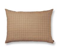 ferm LIVING Cojín 80 x 60 cm, cubos, marrón, marrón algodón, firme LIVING