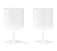 ferm LIVING copa de vino RIPPLE 270 ml, juego de 2 piezas, blanco, firme LIVING