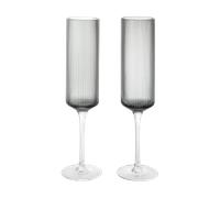 Ferm Living Copas de champán Ripple Champagne flutes 15 cl. 2-pack Smoked Grey