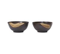 Ferm Living Cuenco Koyo. 2-pack Dark brown-buff. Ø8.5 × 4.5 cm