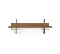 Ferm Living Estante con barra Sector 37 x 87 cm Smoked Oak. brass