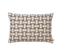 Ferm Living Funda de cojín Lattice Off-white-black. 40x60 cm