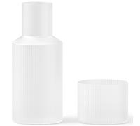 ferm LIVING Jarra de agua RIPPLE 500 ml, con vaso, blanco, vidrio, firme LIVING