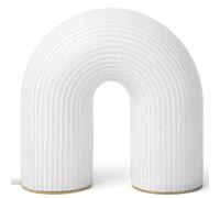 ferm LIVING Lámpara de mesa portátil VUELTA 22.5 cm, LED, blanco, vidrio, firme LIVING