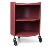 ferm LIVING Mesa auxiliar EVE 40 x 53 cm, caoba rojo, acero, firme LIVING