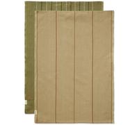 ferm LIVING Paño de cocina ITO 50 x 70 cm, juego de 2 piezas, verde / beige, algodón, firme LIVING