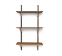 Ferm Living Repisa Sector triple narrow Smoked Oak. brass