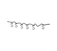 Ferm Living Riel de pared incl. 6 ganchos Curvature Black brass