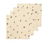 Ferm Living Servilletas de algodón Baies 40x40 cm. 4-pack Natural-dark chocolate