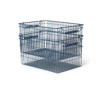 Ferm Living Set de 2 cestas Cala apilables Dark blue