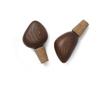 Ferm Living Set de 2 tapones de vino Cairn dark brown