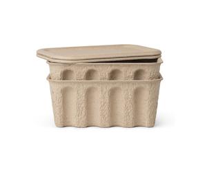 Ferm Living Setd e 2 cajas de almacenaje Ferm Caja papel pequeñas marrón