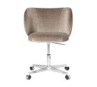 Ferm Living Silla de comedor con ruedas Rico Devoré Velvet Flint Grey