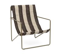 Ferm Living Sillón Desert Olive. off-white. chocolate