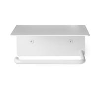 ferm LIVING Soporte de papel higiénico DORA 14 cm, blanco, acero inoxidable, firme LIVING