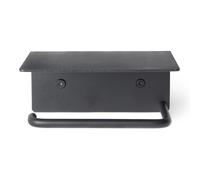 ferm LIVING Soporte de papel higiénico DORA 14 cm, negro, acero inoxidable, firme LIVING