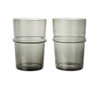 Ferm Living Vaso Boya alto 45 cl. 2-pack Smoked Grey