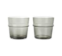 Ferm Living Vaso Boya bajo 30 cl. 2-pack Smoked Grey