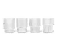 ferm LIVING Vaso de agua RIPPLE 200 ml, juego de 4 piezas, claro, firme LIVING
