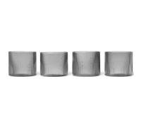 ferm LIVING Vaso de agua RIPPLE 200 ml, juego de 4 piezas, gris, firme LIVING
