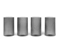 ferm LIVING Vaso de aperitivo RIPPLE 140 ml, juego de 4 piezas, gris, firme LIVING