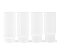 ferm LIVING Vaso largo RIPPLE 300 ml, juego de 4 piezas, blanco, firme LIVING