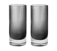 Ferm Living Vaso Ripple highball 48 cl. 2-pack Smoked grey