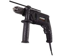 FERM Taladro de percusión profesional 850 W - Ø13 mm. Velocidad variable. Incluye asa lateral, limitador de profundidad, cable de goma de 3 metros y estuche