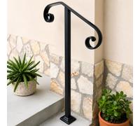 FERMEG Pasamanos Imperial de hierro forjado para 2-3 peldaños, altura 100 cm, sección 30 x 30 mm, kit con soportes y tacos, fabricado en Italia (longitud 80 cm)