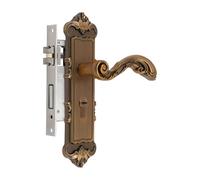 Fermoirper Tirador para puerta interior, aleación de zinc, cerradura de embutir de 50 mm, longitud del mandril 35-45 mm, grosor de la puerta, clásico europeo 222 x 55 mm, 3 llaves