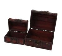 FerneeButy Cofre De Madera Vintage Con Cerradura 2 Piezas