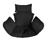 Ferocity Cojín de Silla de Hamaca, Colgante Huevo Cojines, Columpio Silla Cojín Respaldo con Almohada para la Cabeza, Cjín Impermeable, para Patio Jardín, Negro [114]