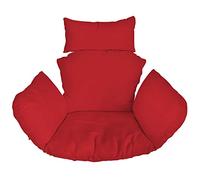 Ferocity Cojín de Silla de Hamaca XXL, Colgante Huevo Cojines, Columpio Silla Cojín Respaldo con Almohada para la Cabeza, Cjín Impermeable, para Patio Jardín, Rojo Red [114]