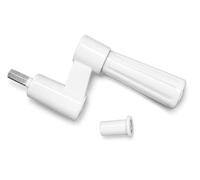 FERPASA® - Manivela Persiana Corta con Adaptador | Repuesto para Torno Persiana, Recogedor Persiana, Mecanismo Persiana Enrollable (Blanco Corta)