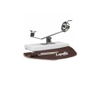 FERRETERIA LEPANTO Jamonero Giratorio basculante Giratorio, Soporte jamonero + Set de Corte con Cuchillo jamonero, chaira y Cubre Jamon: (Base Madera Blanca)