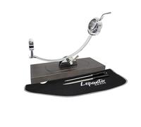 FERRETERIA LEPANTO Jamonero Profesional Giratorio y basculante, Soporte jamonero con Base de Madera de Haya Color Caoba Modelo Serrano (Set Negro)