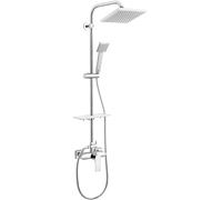 Ferro Algeo Square conjunto de ducha a pared con rociador con efecto lluvia cromo NP74-BAQ7U