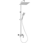 Ferro Algeo Square conjunto de ducha a pared con rociador con efecto lluvia cromo NP80-BAQ13U