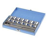 Fervi SN4E3C015 - Juego De Tubos De 1/2", Poligonal, De Perfil Bajo