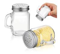 FESTFENDS 2 Tarros de Vidrio para Condimentos 120ml, Saleros y Pimenteros Pequeños para Cocina, Pack de 2 Piezas Prácticos y Transparentes