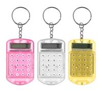 FESTFENDS 3 Piezas Calculadora de Llavero Mini con Pantalla LCD, Plástico, Ligera y Compacta, Portátil para Casa y Estudio, Estudiantes