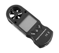 FESTFENDS Anemómetro y Plástico Negro Temperatura Portátil Digital con Pantalla Lcd, Medidor de Velocidad del Viento con Bolsa de Almacenamiento para Ventilador y Aire Acondicionado