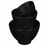 FESTFENDS Cuenco de Silicona Negro para Hacer Mascarillas Faciales, Set de 3 Piezas Multipropósito, Fácil de Usar para Mezclar Productos de Cuidado Piel en Casa