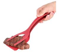 FESTFENDS Espátula para Huevos Fritos Agarre y Pinza Roja, Herramienta para Cocina Hogar, sin Rayar Sartenes, Versátil y Práctica