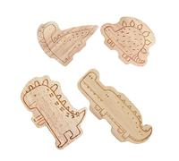 FESTFENDS Ganchos de Pared Adhesivos 4 Piezas de Madera Diseño de Dinosaurio sin Perforaciones, Ahorro de Espacio Decorativas para Habitación Infantil