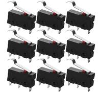 FESTFENDS Interruptores de Carrera con Palanca Curvada para Sistemas de Control Automático 10 Diseño Compacto y Fácil Material Ppa E Hierro, Color Negro