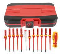 FESTFENDS Juego de Destornilladores Aislados y Mango Ergonómico 13 Piezas para Electricista Puntas Pozidriv Magnéticas, Acero de Vanadio Funda Resistente al Desgaste