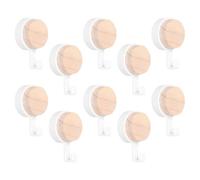 FESTFENDS Percha de Pared Adhesiva de Madera de Color Claro Redonda, Gancho para Colgar Bufandas y Abrigos, 10 Piezas, Fácil de Limpiar para Decorar Tu Hogar y Cocina